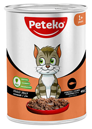 PETEKO 12 ADET JÖLELİ YETİŞKİN KEDİ YAŞ MAMASI SOMONLU