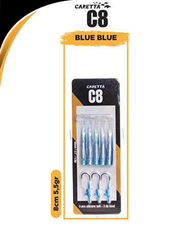 Caretta C8 8cm 5.5gr Lrf Silikon Yem   Blue Blue