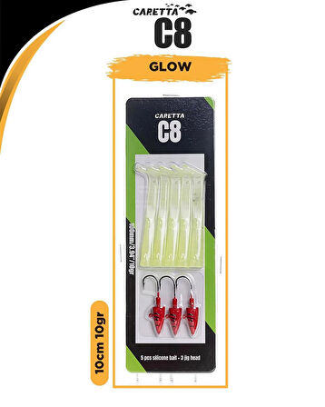 Caretta C8 10cm 10gr Lrf Silikon Yem   Glow