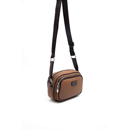 Silver Polo  Kadın Çapraz Çanta 1111-45910 SILVER POLO ÇAPRAZ BAYAN ÇANTASI M86 KARAMEL-MAT KAHVE