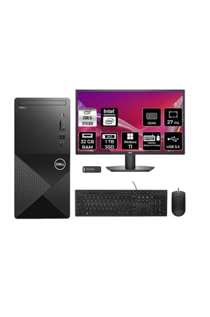Vostro 3030MT i5 12400 32GB 1TB SSD W11H Masaüstü Bilgisayar + 27" Monitör