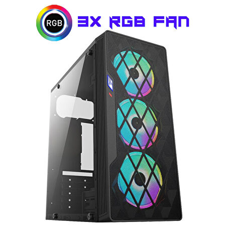 Xaser Xsr932 i5 3470 16GB Ram 1TB M.2 NVMe SSD 4GB GT740 Ekran Kartı 24" Curved Oyuncu Bilgisayarı