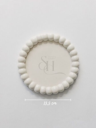 Dekoratif Bubble 2’li Dekoratif Beton Tabak, Takı Tabağı, Bardak Altlığı