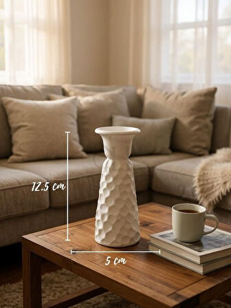 Etnik Desenli Beton Şamdan Mumluk, Dokulu Şamdan