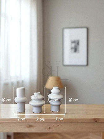 3'lü HM Model İskandinav Dekoratif Mini Vazo Set