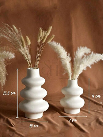 2'li İskandinav Hm Model Vazo Set , Boğum Vazo Takım