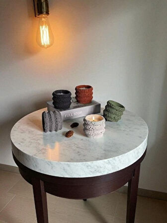 5'li Ay Yüzey Kendinden Desenli Pinterest Mum Set