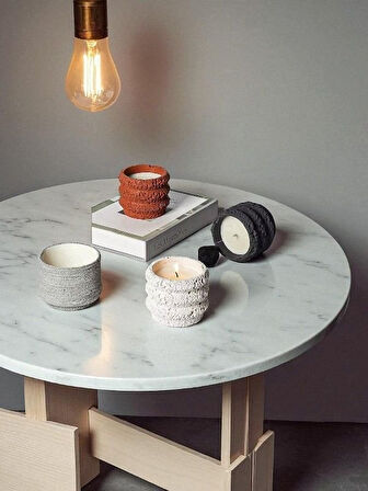 5'li Ay Yüzey Kendinden Desenli Pinterest Mum Set