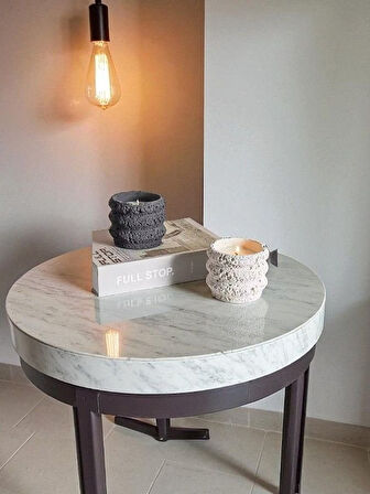 5'li Ay Yüzey Kendinden Desenli Pinterest Mum Set