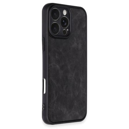 Apple iPhone 16 Pro Kılıf Aras Deri Kapak - Siyah