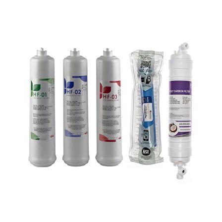 SULOOK KAPALI KASA SU ARITMA CİHAZLARINA UYUMLU ÜSTTEN ÇİFT ÇUBUKLU INLINE 5'Lİ SET LG MEMBRANLI