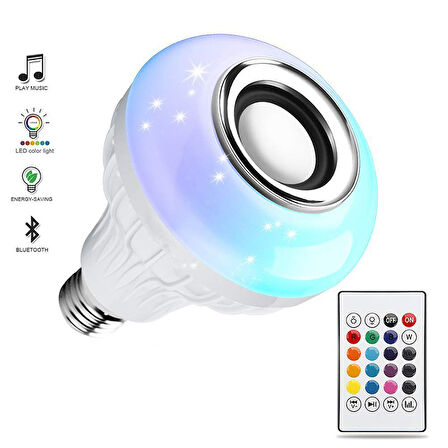 Bluetooth Hoparlör Akıllı Led Ampul Lamba (4593)