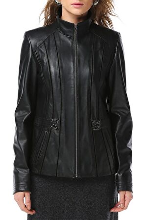 DERİCLUB YB2129 Gerçek Deri Kadın Ceket