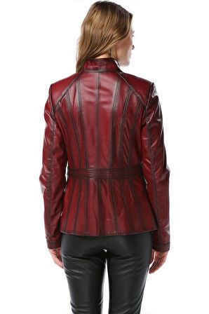 DERİCLUB YB2129 Gerçek Deri Kadın Ceket