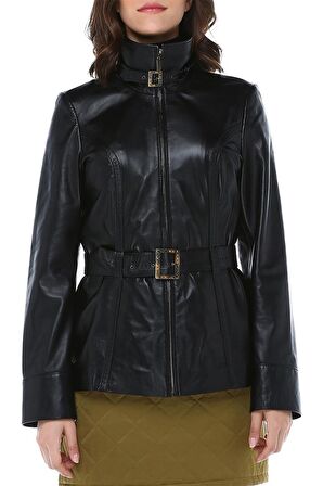 DERİCLUB K-827  Gerçek Deri Kadın Kaban