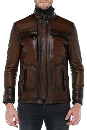 DERİCLUB E1081 Gerçek Deri Erkek Mont