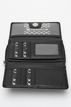 DERİCLUB 2715 Hakiki Deri Kadın Cüzdan SİYAH