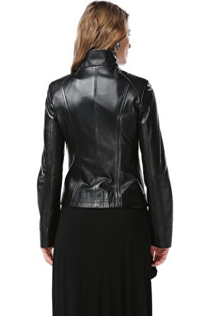 DERİCLUB YB2036 Gerçek Deri Kadın Mont