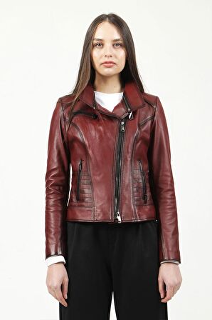 DERİCLUB YB2120 Gerçek Deri Kadın Mont