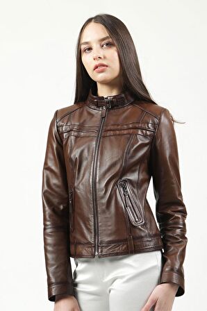 DERİCLUB YB2028 Gerçek Deri Kadın Mont