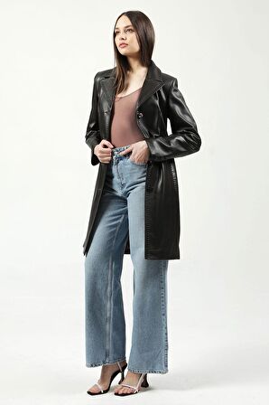 DERİCLUB NERİ  Gerçek Deri Kadın Kaban