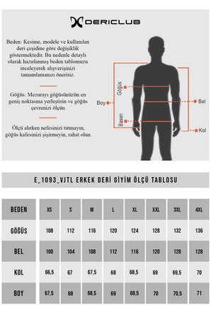DERİCLUB E1093 VEJETAL Gerçek Deri Erkek Mont