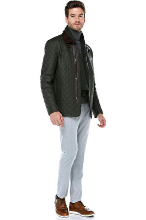 DERİCLUB E1202 GUMMY Gerçek Deri Erkek Mont