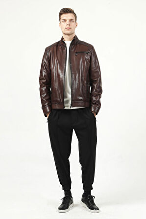 DERİCLUB E1044 JUMBO Gerçek Deri Erkek Kaban