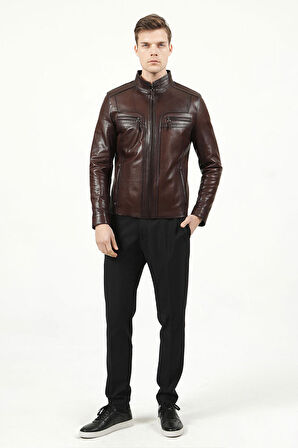 DERİCLUB E1004 JUMBO Gerçek Deri Erkek Mont