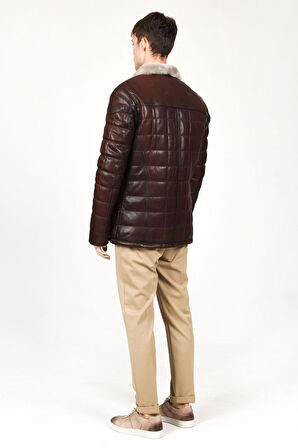 DERİCLUB E2012 JUMBO Kürk İçlikli Gerçek Deri Erkek Kaban