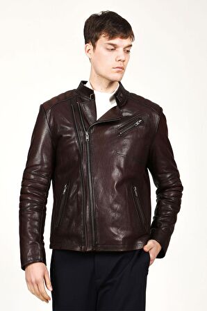 DERİCLUB E1087 JUMBO Gerçek Deri Erkek Mont