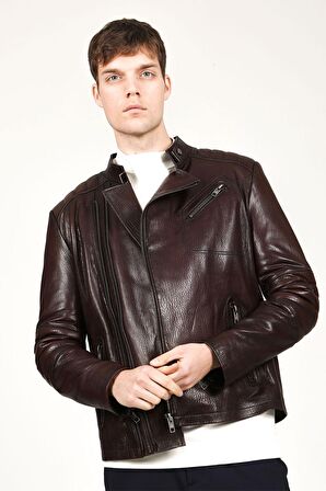 DERİCLUB E1087 JUMBO Gerçek Deri Erkek Mont