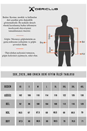 DERİCLUB SDX2020 JUMBO Gerçek Deri  Erkek Mont