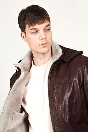 DERİCLUB SDX2028 JUMBO İçi Kürklü Gerçek Deri Erkek Kaban