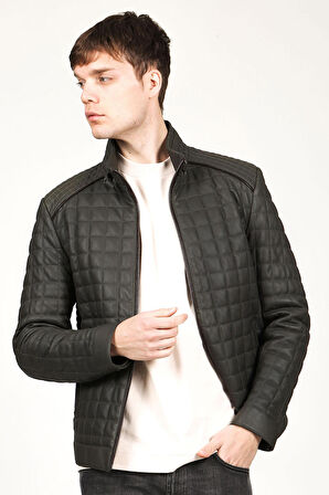 DERİCLUB E1203 GUMMY Gerçek Deri Erkek Mont