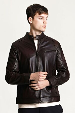 DERİCLUB E178 Gerçek Deri Erkek Mont