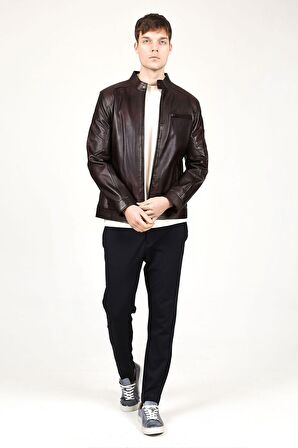 DERİCLUB E178 Gerçek Deri Erkek Mont