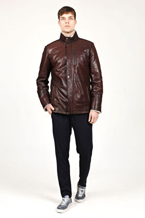 DERİCLUB SDX2030 JUMBO İçi Kürklü Gerçek Deri Erkek Kaban