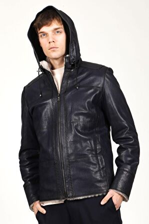 DERİCLUB SDX2028 JUMBO İçi Kürklü Gerçek Deri Erkek Kaban