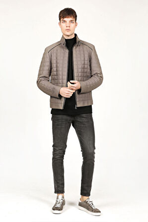 DERİCLUB E1203 GUMMY Gerçek Deri Erkek Mont