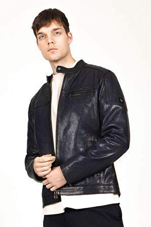 DERİCLUB TOPGUN JUMBO Gerçek Deri Erkek Mont