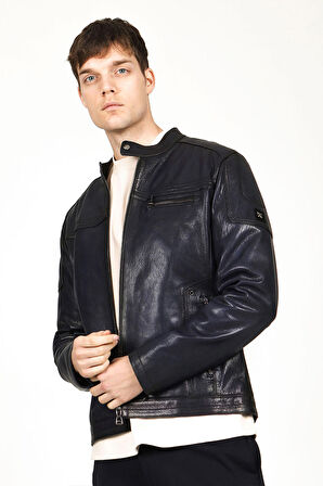 DERİCLUB TOPGUN JUMBO Gerçek Deri Erkek Mont