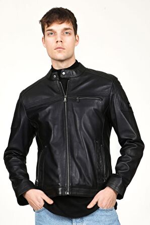 DERİCLUB TOPGUN Gerçek Deri Erkek Mont