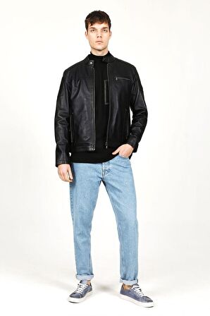 DERİCLUB TOPGUN Gerçek Deri Erkek Mont