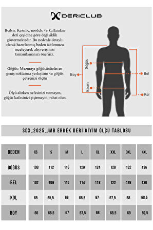 DERİCLUB SDX2025 JUMBO Gerçek Deri Erkek Mont