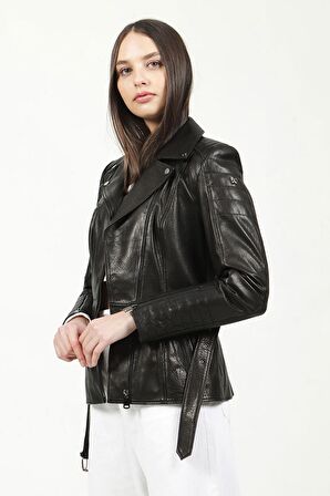 DERİCLUB SANTA65 JUMBO Model Gerçek Deri Kadın Mont