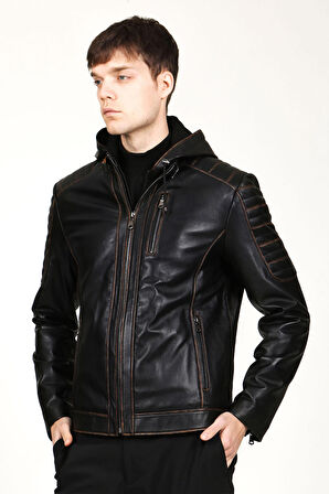 DERİCLUB E1055/K SİLME Gerçek Deri Erkek Mont