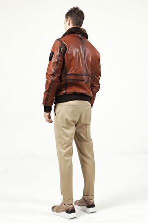 DERİCLUB PİLOT Gerçek Deri Erkek Mont