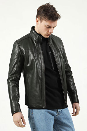 DERİCLUB E1097 JUMBO Gerçek Deri Erkek Mont