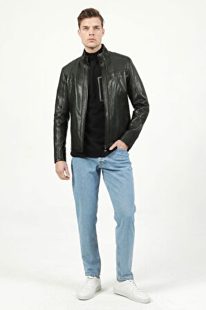 DERİCLUB E1097 JUMBO Gerçek Deri Erkek Mont